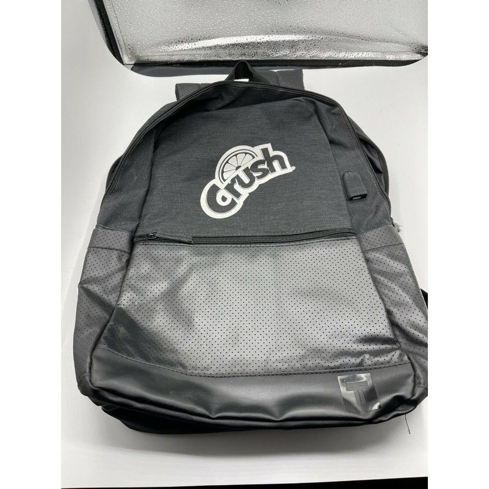 Crush Soda Branded Laptop Backpack By Leeds Black With USB Plugin by Leeds